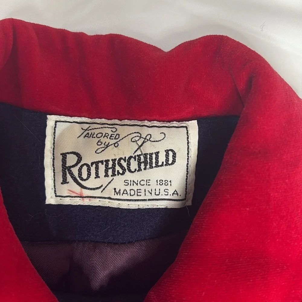 ⭐️ Rothschild vintage Blue and Red Pea Coat Classic Design- size 5 - Picture 2 of 11